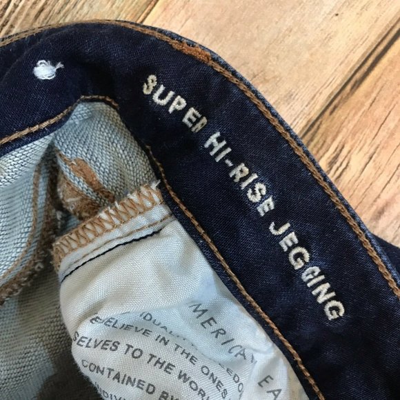 American Eagle Womens Size 2 Next Level Stretch Super Hi Rise Jegging Dark Wash - Picture 3 of 11
